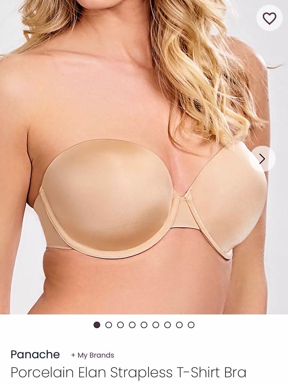 Panache Porcelain Elan Strapless T-Shirt Bra in Nude size 34DD